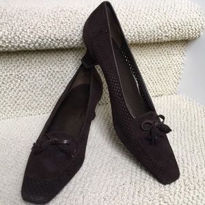 Stuart Weitzman Dark Brown Leather / Suede Heels